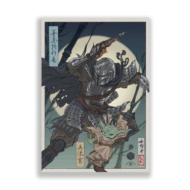 Mando & Grogu Badge Washi Fine Art Print