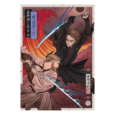 Obi-Wan & Anakin Badge Art Poster